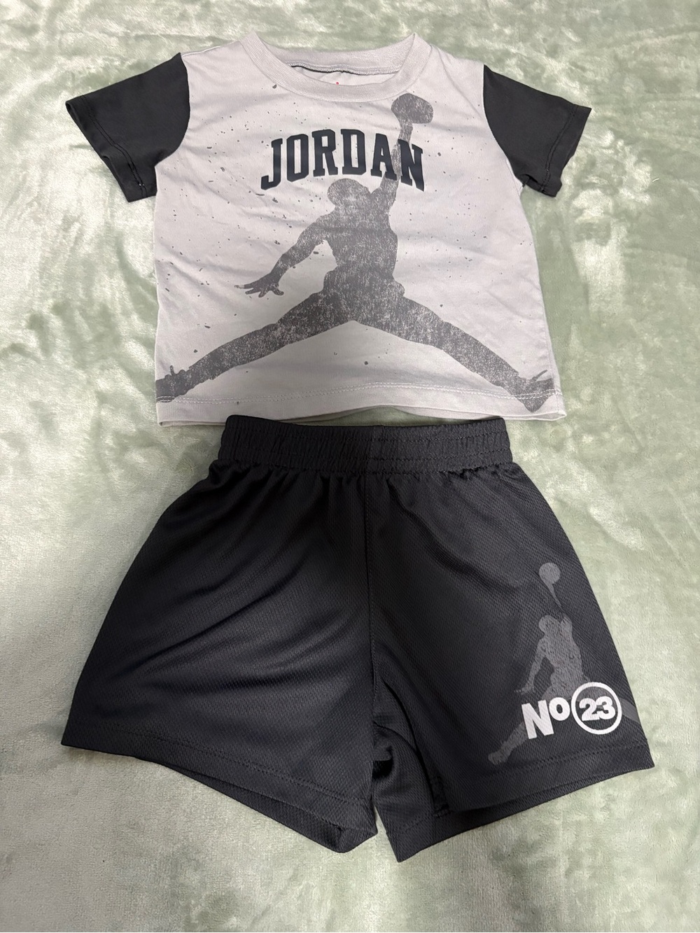 Jordan Black Kids Athletic Shorts with No.23 Graphic